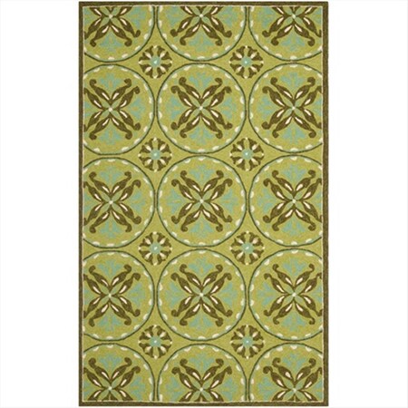 Safavieh 8 x 10 ft. Large Rectangle, Indoor - Outdoor Four Seasons Green And Brown Hand Hooked Rug FRS218A-8